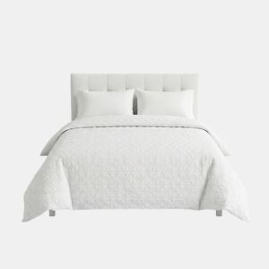 Colcha poliéster 3D cama 150cm cor branco