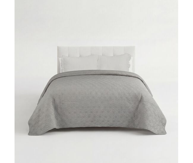 Colcha poliéster star cama 90cm color gris