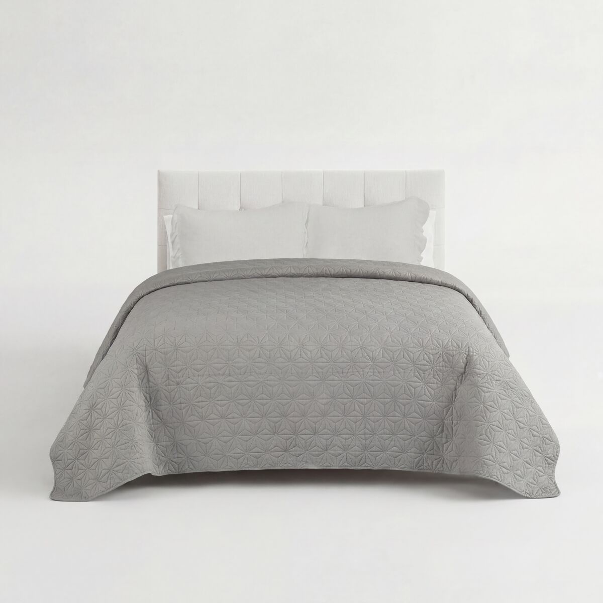 Colcha poliéster star cama 150cm color gris