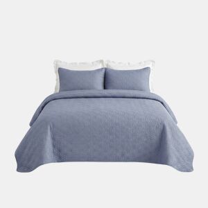 Colcha poliéster STAR cama 90cm cor azul