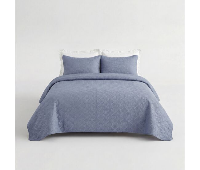 Colcha poliéster star cama 90cm color azul