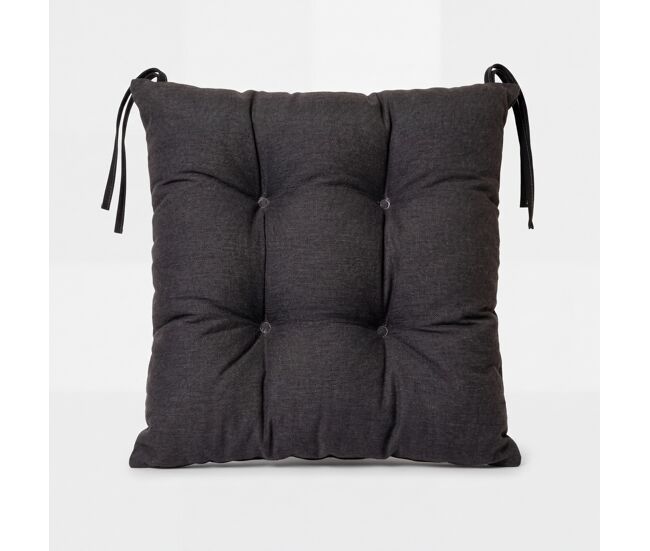 Cojín silla liso algodón 40x40cm color gris oscuro