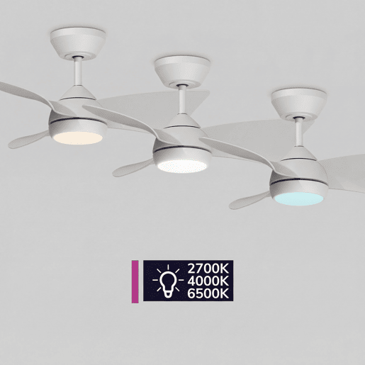 Ventoinha de teto ASHER com pás LED motor DC