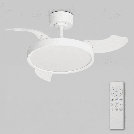 Ventoinha de teto JULIA S retrĂ¡til LED com motor DC Ventoinha de teto JULIA S retrĂ¡til LED com motor DC