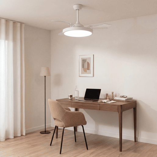 Ventoinha de teto JULIA S retrĂ¡til LED com motor DC Ventoinha de teto JULIA S retrĂ¡til LED com motor DC