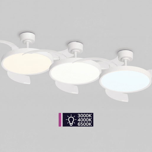 Ventoinha de teto JULIA M retrátil LED com motor DC