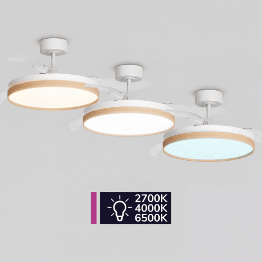Ventoinha de teto ANKOR retrĂ¡til LED com motor DC Ventoinha de teto ANKOR retrĂ¡til LED com motor DC