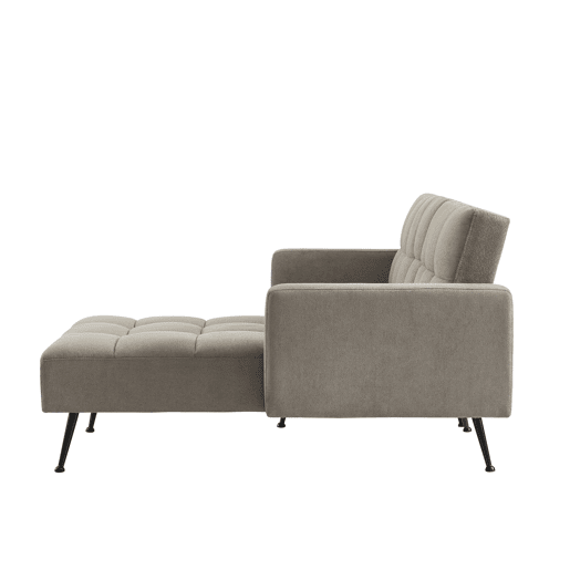 Chaise longue com cama FLO reversível 3 lugares cinza