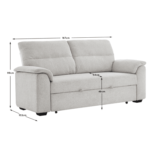 Sofá cama 3 lugares GINA cor cinza