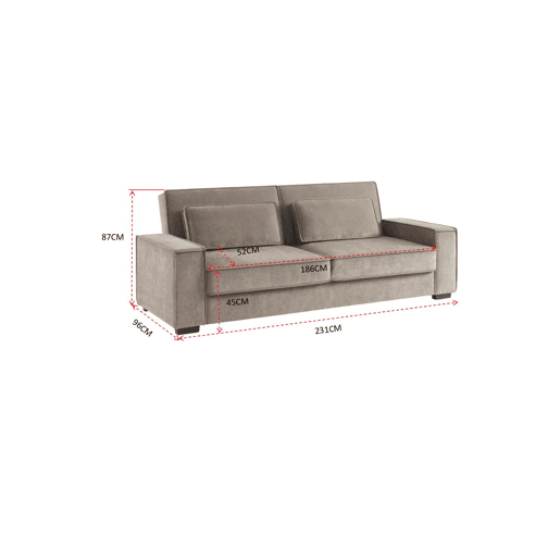 Sofá cama 3 lugares LILY cor cinza