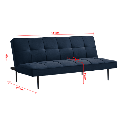 Sofá cama 3 lugares BOWY cor azul Sofá cama 3 lugares BOWY cor azul