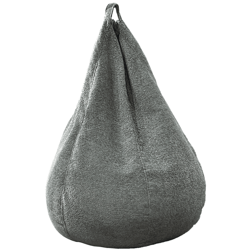 Puff pera VENUS cor cinza pele de borrego 85x110cm