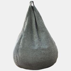 Puff pera VENUS cor cinza pele de borrego 85x110cm