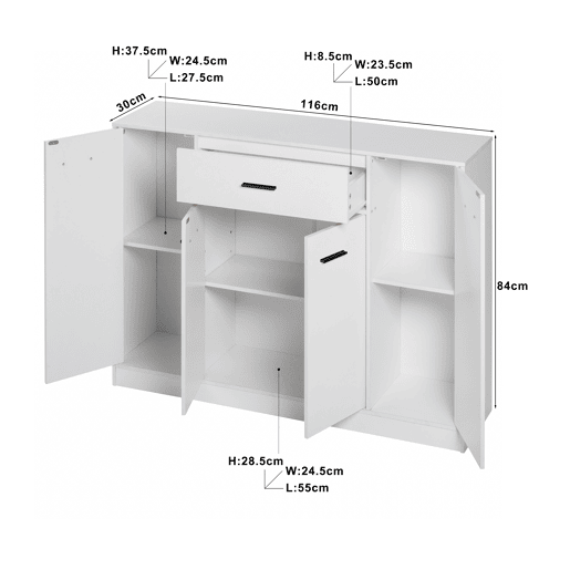 Aparador SNOW 84x116x30cm branco