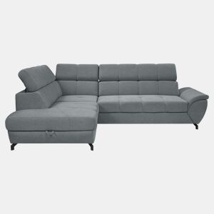Sofá de canto com cama BENIX esquerda 4 lugares cinza