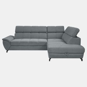Sofá de canto com cama BENIX dereita 4 lugares cinza