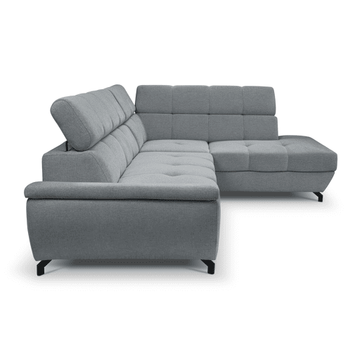 Sofá de canto com cama BENIX dereita 4 lugares cinza