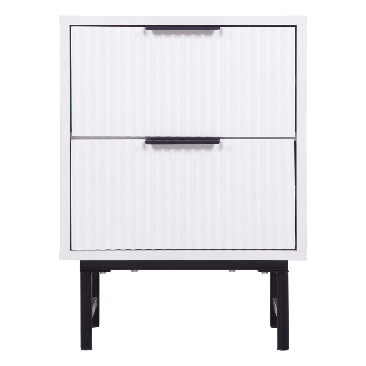 Mesita de noche YLVA 2 cajones color blanca