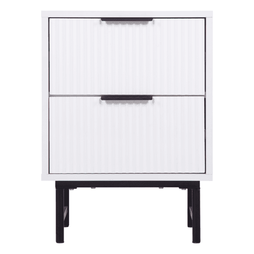 Mesa de cabeceira YLVA com 2 gavetas branca