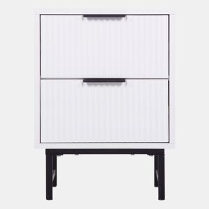 Mesa de cabeceira YLVA com 2 gavetas branca