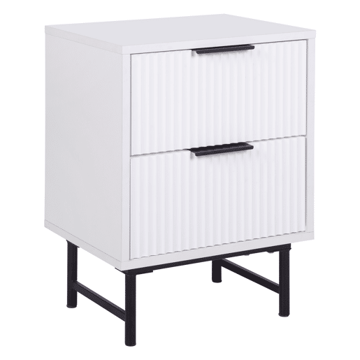 Mesa de cabeceira YLVA com 2 gavetas branca