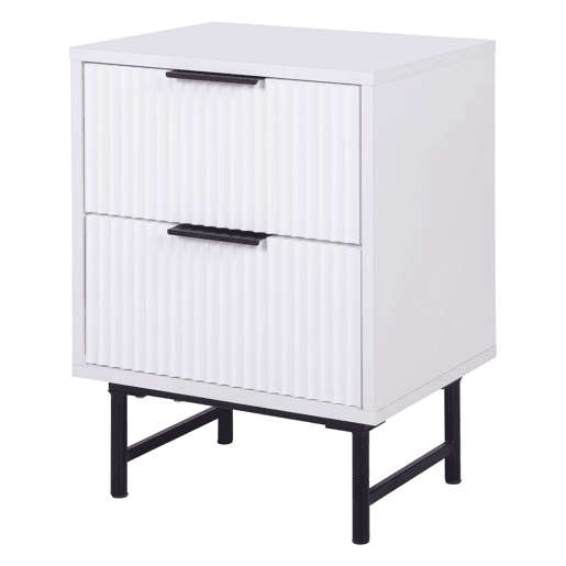 Mesa de cabeceira YLVA com 2 gavetas branca