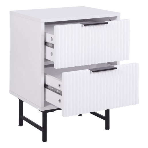 Mesa de cabeceira YLVA com 2 gavetas branca