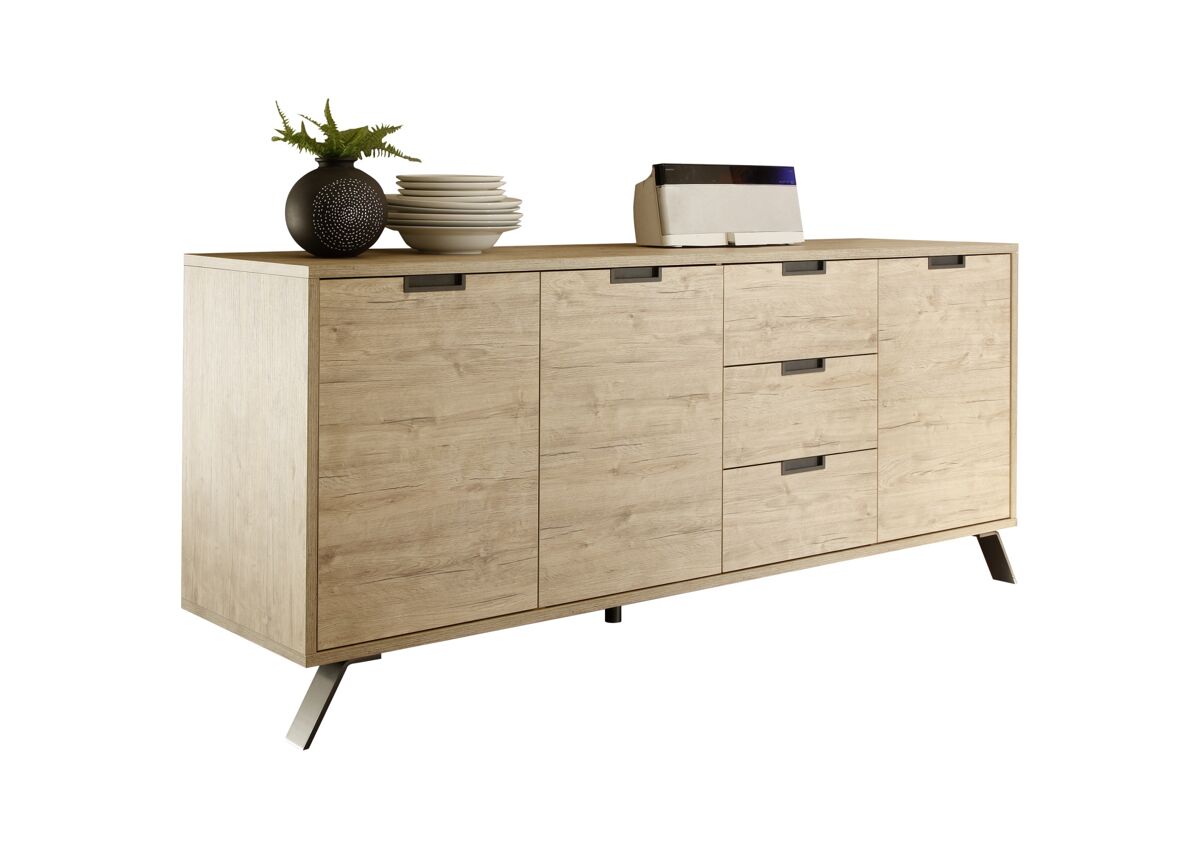 Aparador con 3 puertas color roble PALMA