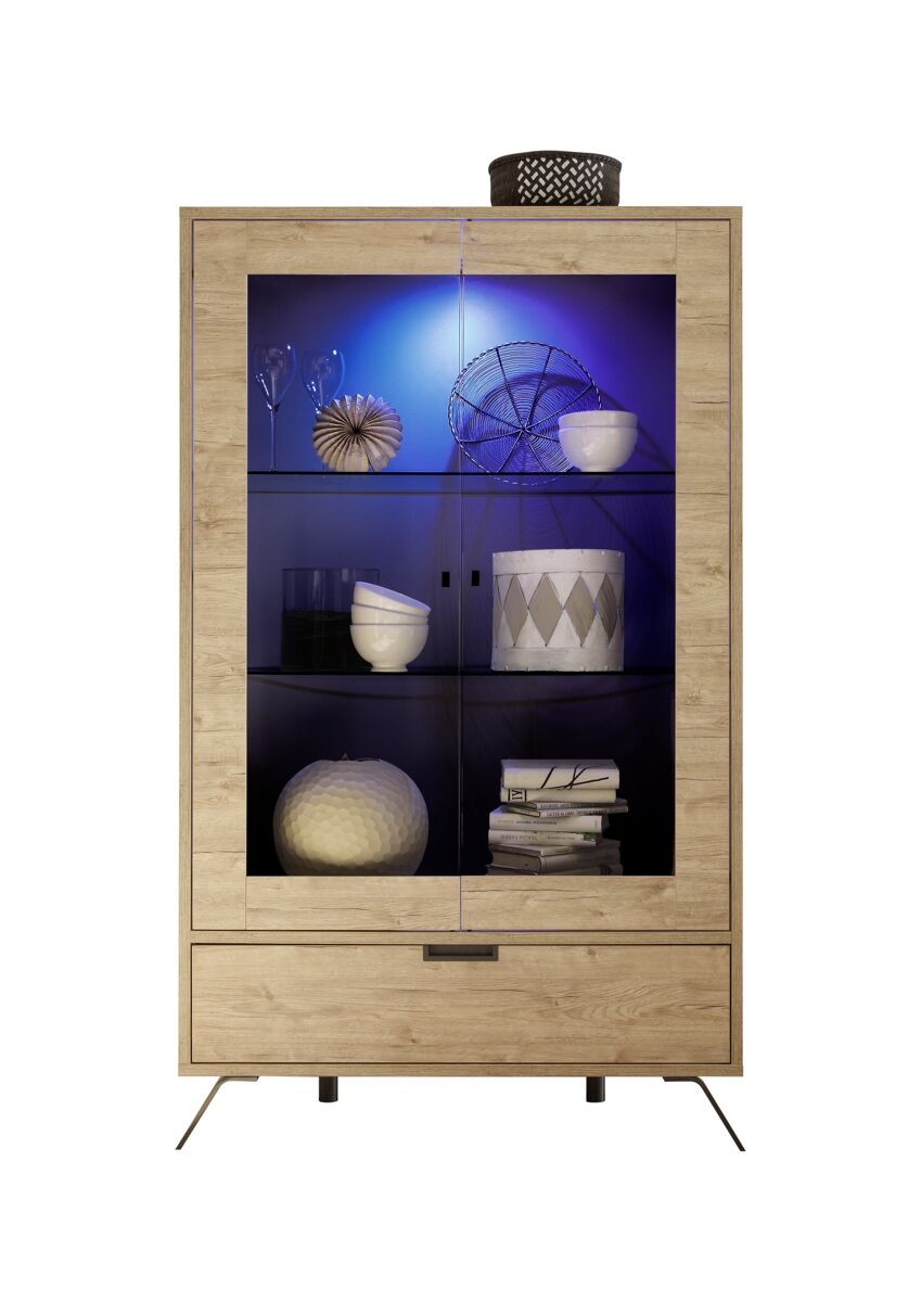 Vitrina 2 puertas y 1 cajón PALMA