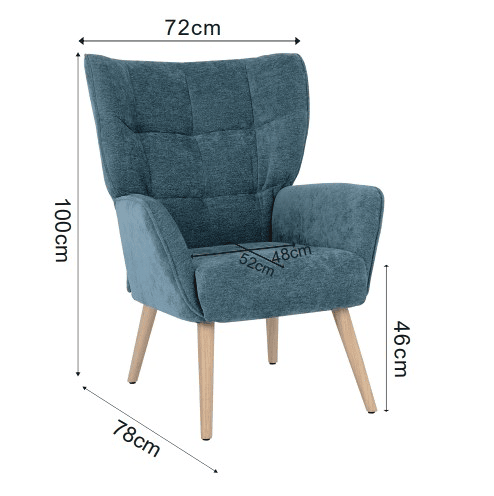 Cadeirão decorativo TYRA cor azul
