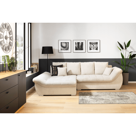 Chaise longue com cama e arca EDEN esquerda 4 lugares branco