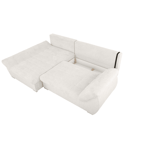 Chaise longue com cama e arca EDEN esquerda 4 lugares branco