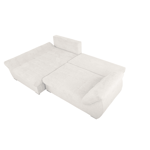 Chaise longue com cama e arca EDEN esquerda 4 lugares branco