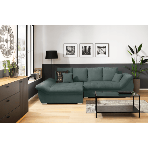Chaise longue com cama e arca EDEN esquerda 4 lugares verde