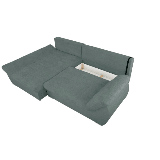 Chaise longue com cama e arca EDEN esquerda 4 lugares verde