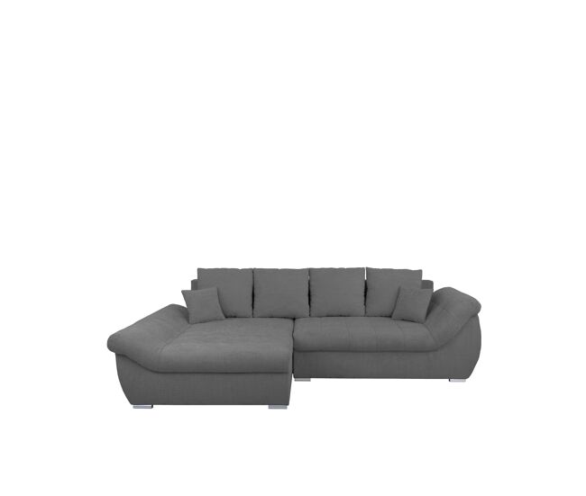 Chaise longue con cama y arcón EDEN izquierda 4 plazas antracita