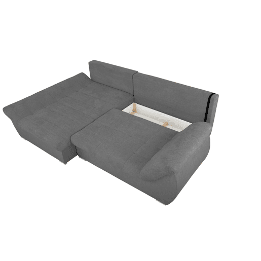 Chaise longue com cama e arca EDEN esquerda 4 lugares antracite