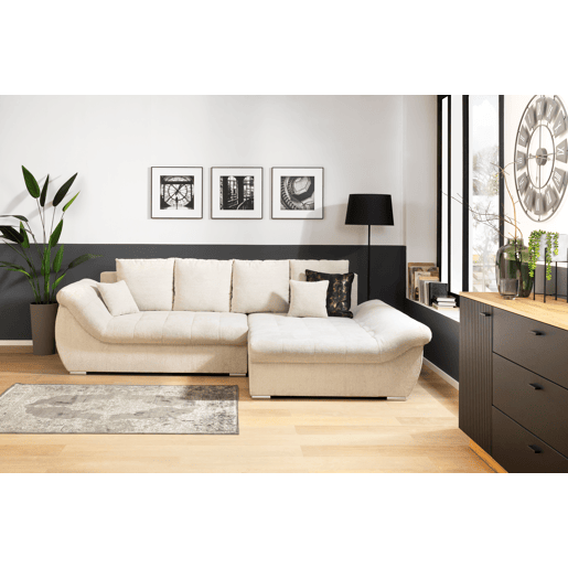 Chaise longue com cama e arca EDEN dereita 4 lugares branco