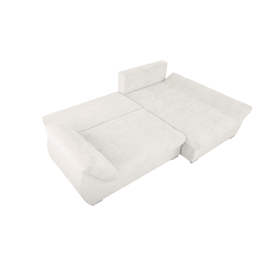 Chaise longue com cama e arca EDEN dereita 4 lugares branco