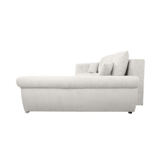 Chaise longue com cama e arca EDEN dereita 4 lugares branco