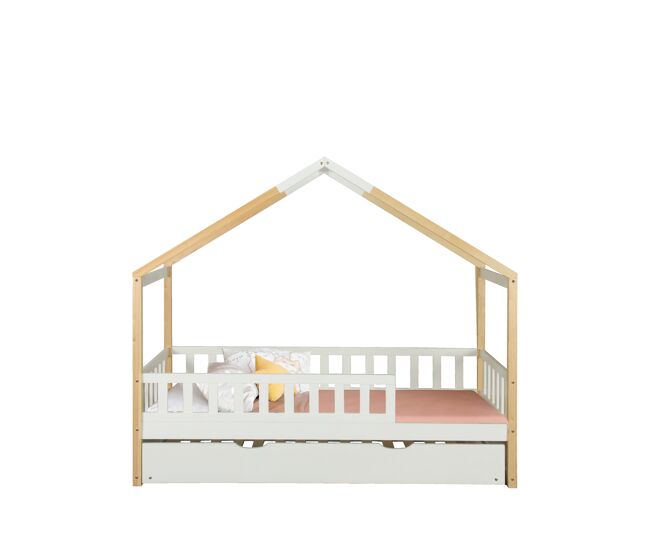 Cama nido wood madera maciza 90x190cm blanco natural