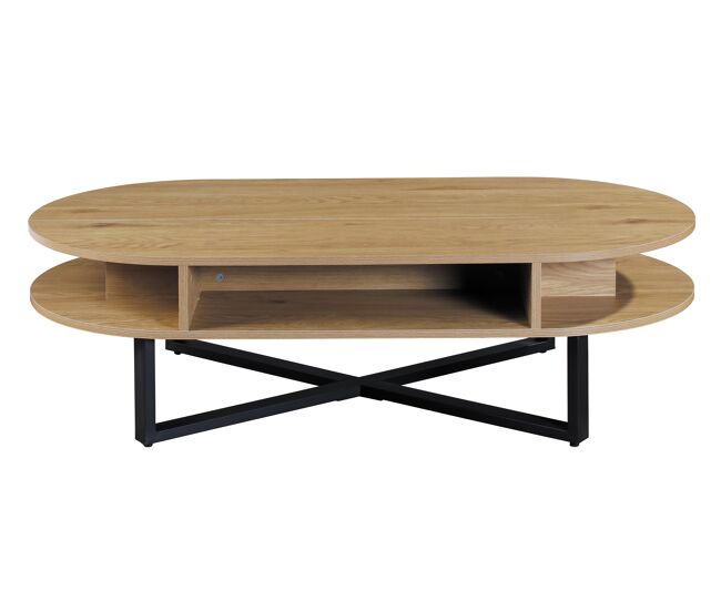 Mesa de centro elevable color roble lia