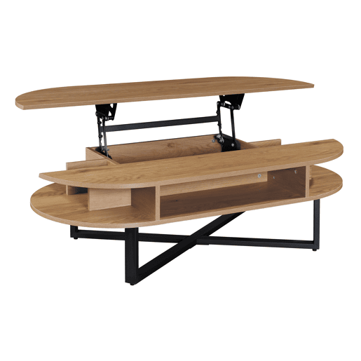 Mesa de centro elevável cor carvalho LIA Mesa de centro elevável cor carvalho LIA