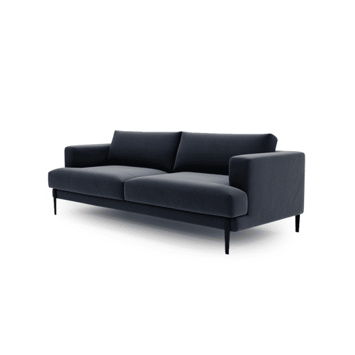 Sofá 3 lugares fixo DELUXE cor azul