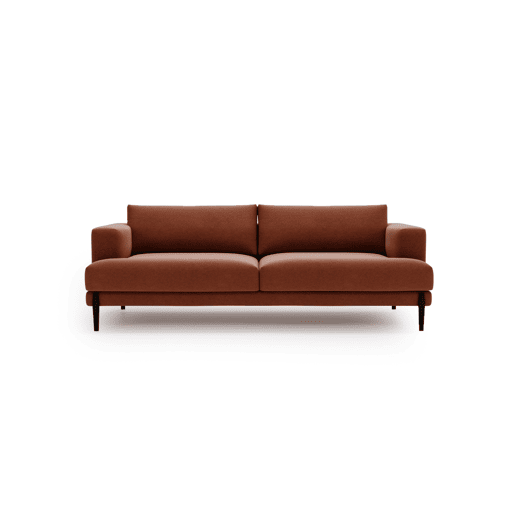 Sofá 3 lugares fixo DELUXE cor terracota