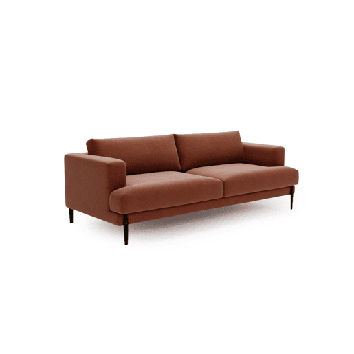 Sofá 3 lugares fixo DELUXE cor terracota