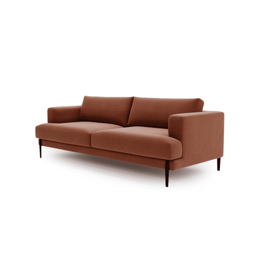 Sofá 3 lugares fixo DELUXE cor terracota