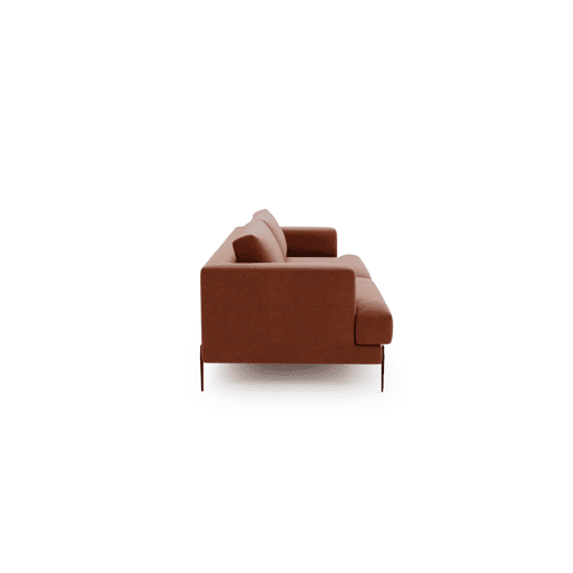 Sofá 3 lugares fixo DELUXE cor terracota