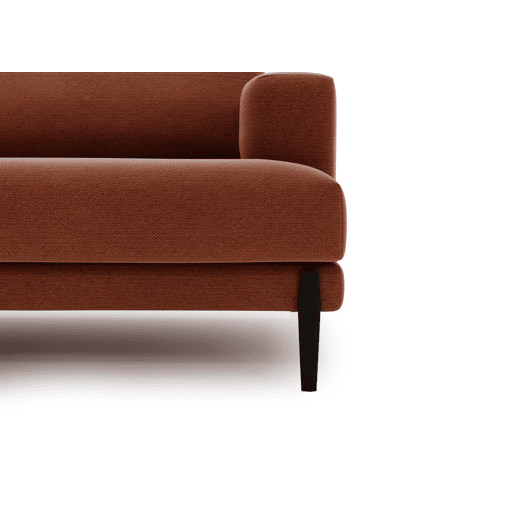 Sofá 3 lugares fixo DELUXE cor terracota