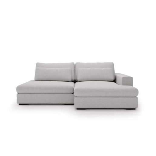 Chaise longue com cama PASSION dereita 3 lugares cinza claro